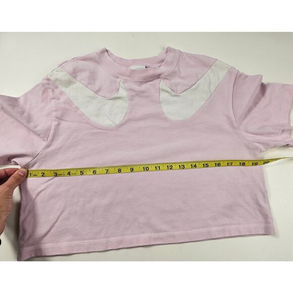 Nike Sportswear Swoosh Women's Cropped T-Shirt pink white y2k oversized XS ^ - Picture 8 of 9